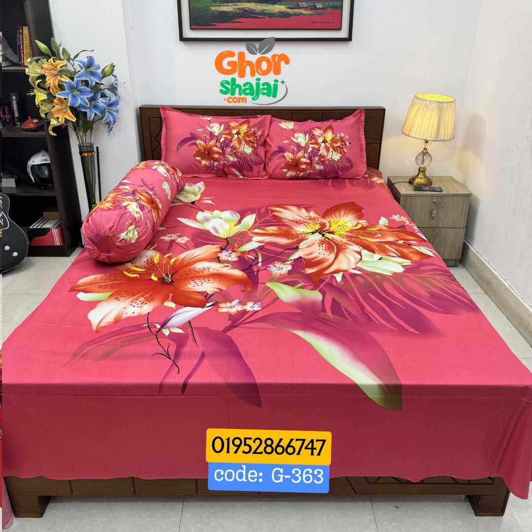 Luxury King Size Bed Sheet, Cotton Bedsheet Set, Premium Bedsheet Bangladesh, King Size Cotton Bedsheet, Bedsheet with Pillow Covers, Digital Print Bedsheet, Luxury Bedding Set, Soft Cotton Bedsheet