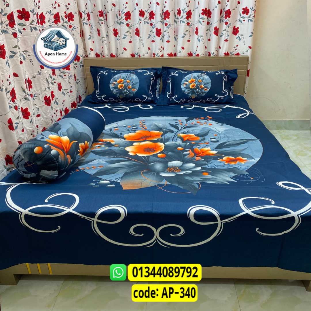 Luxury King Size Bed Sheet, Cotton Bedsheet Set, Premium Bedsheet Bangladesh, King Size Cotton Bedsheet, Bedsheet with Pillow Covers, Digital Print Bedsheet, Luxury Bedding Set, Soft Cotton Bedsheet