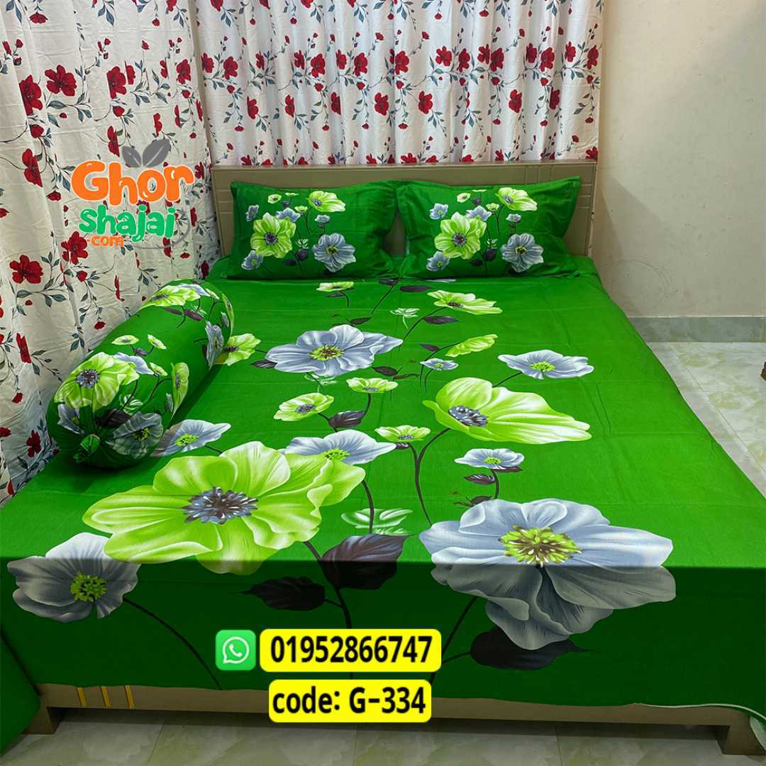 Luxury King Size Bed Sheet, Cotton Bedsheet Set, Premium Bedsheet Bangladesh, King Size Cotton Bedsheet, Bedsheet with Pillow Covers, Digital Print Bedsheet, Luxury Bedding Set, Soft Cotton Bedsheet